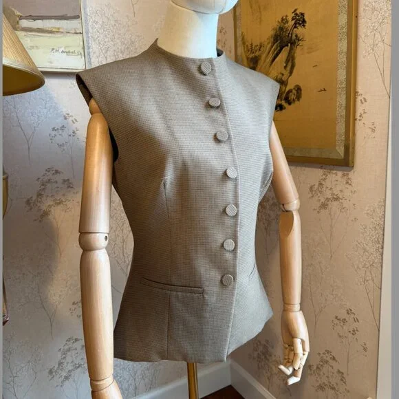 ZARA BUTTONED PLAID TOP - Picture 8 of 10